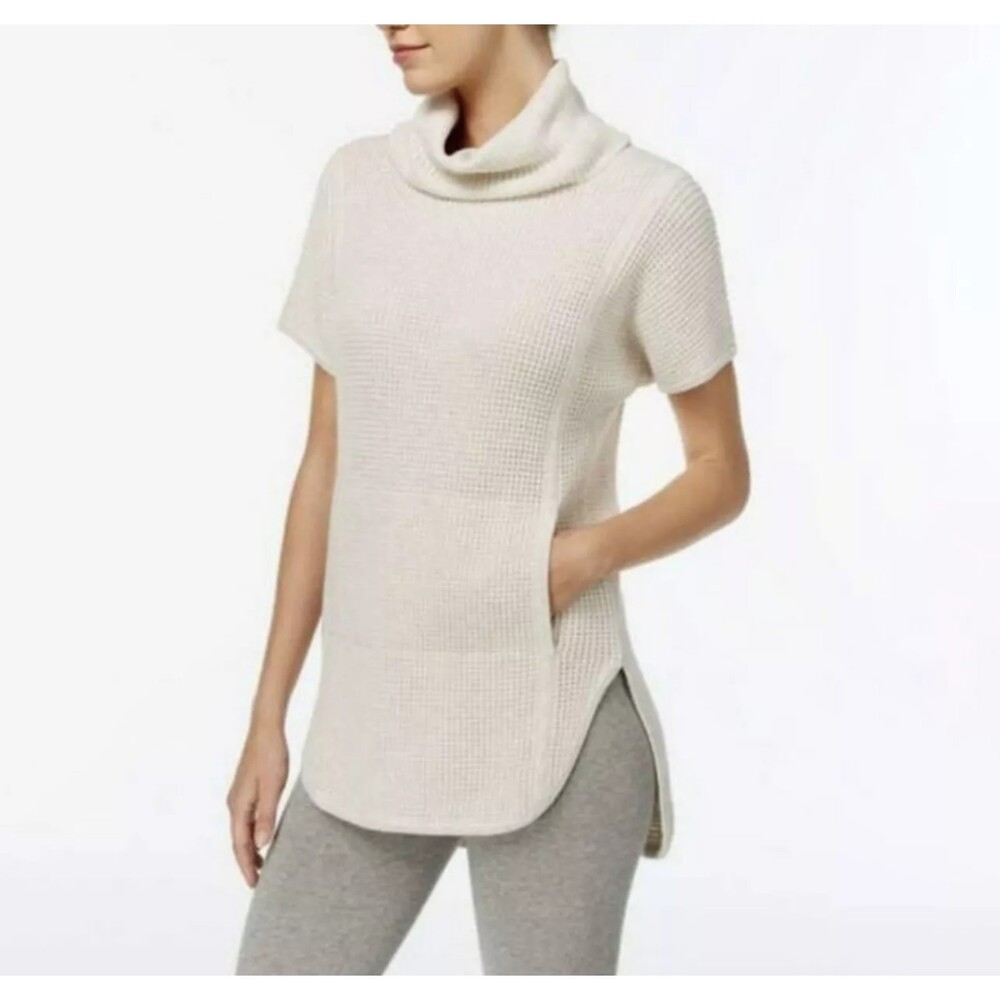 UGG Cream Selby Knit Cowl Turtleneck Short Sleeve Pullover Sweater Size M